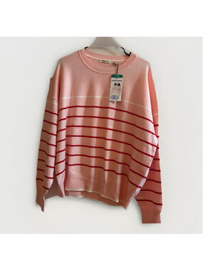 Scotch & Soda Pink + Red Striped Oversized Sweater - Size XL BNWT ✨